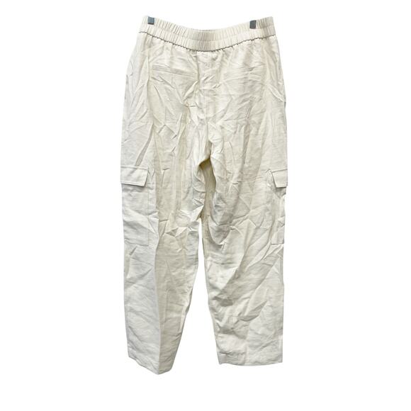 A New Day Women's High Rise Pull On Ankle Cargo Pants Cream Size Large - Picture 3 of 6